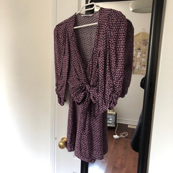 Cute wrap retro puff sleeve floral summer romper - Picture 2 of 4